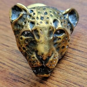 Leopard Head Pin~ Tie Tack~ Brass